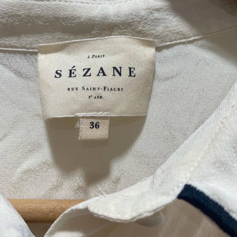 Sezane Fanny Shirt black and ecru - Picture 4 of 5